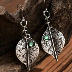 Textured Leaf Earrings